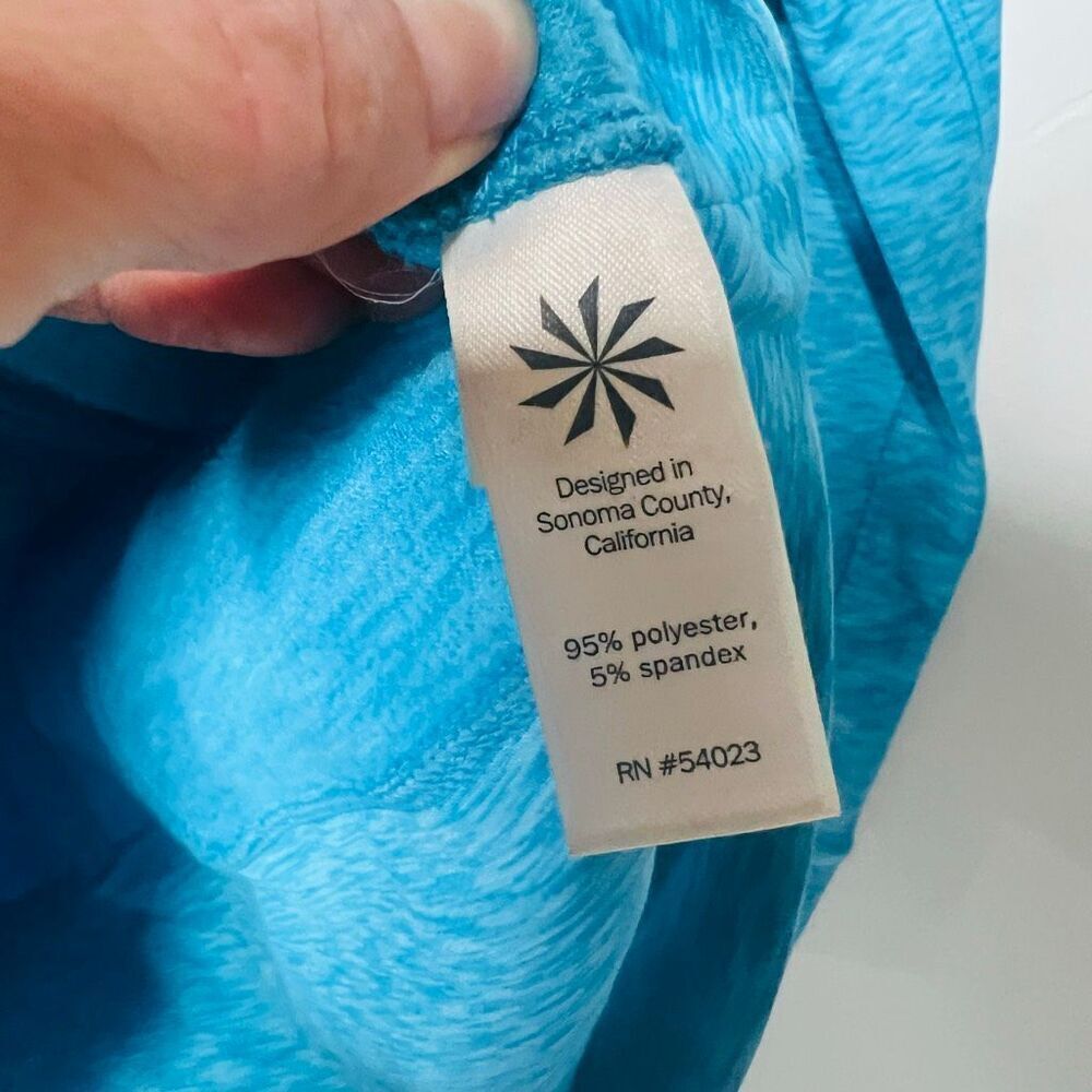 Athleta Sea Blue Zip Up Hooded Sweatshirt Sz S - Picture 7 of 9